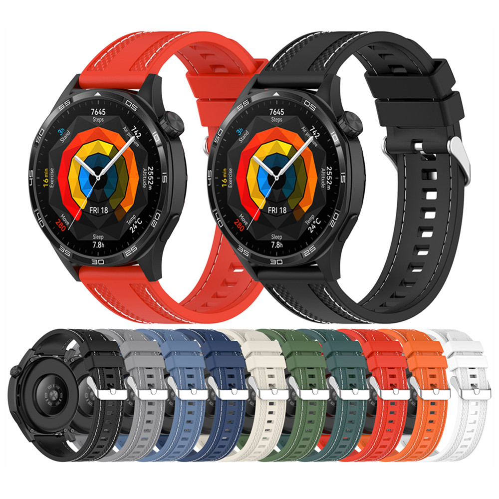 Silicone Watch Band 22Mm - 22mm Stitching silicone universal strap For
