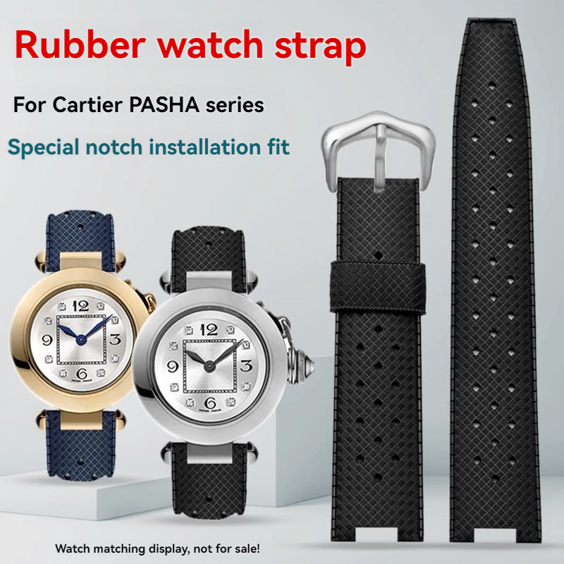 Rubber Men's Watch Strap for C - Cartier Watch Tank recension och pris